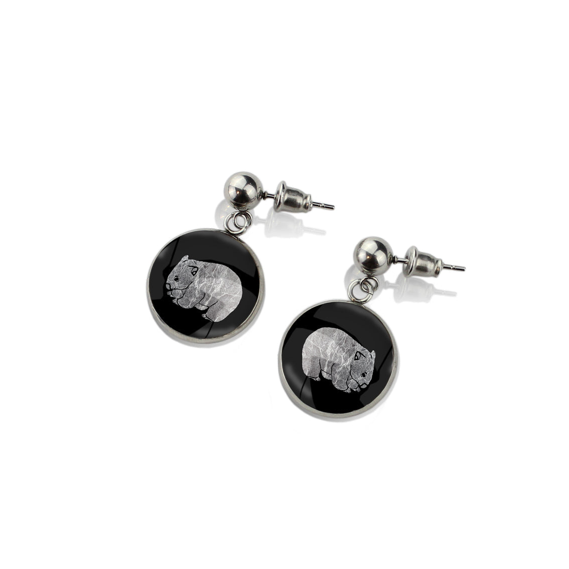 WOMBAT DANGLE DROP CIRCLE EARRINGS - MFY247 - in Circle Box