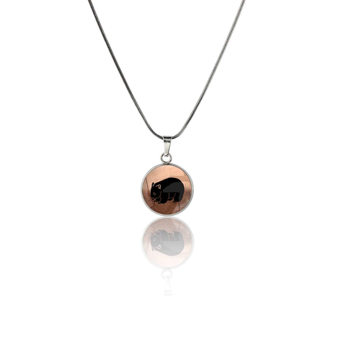 WOMBAT XS CIRCLE PENDANT ON A CHAIN NECKLACE - MFY248 - in Circle Box