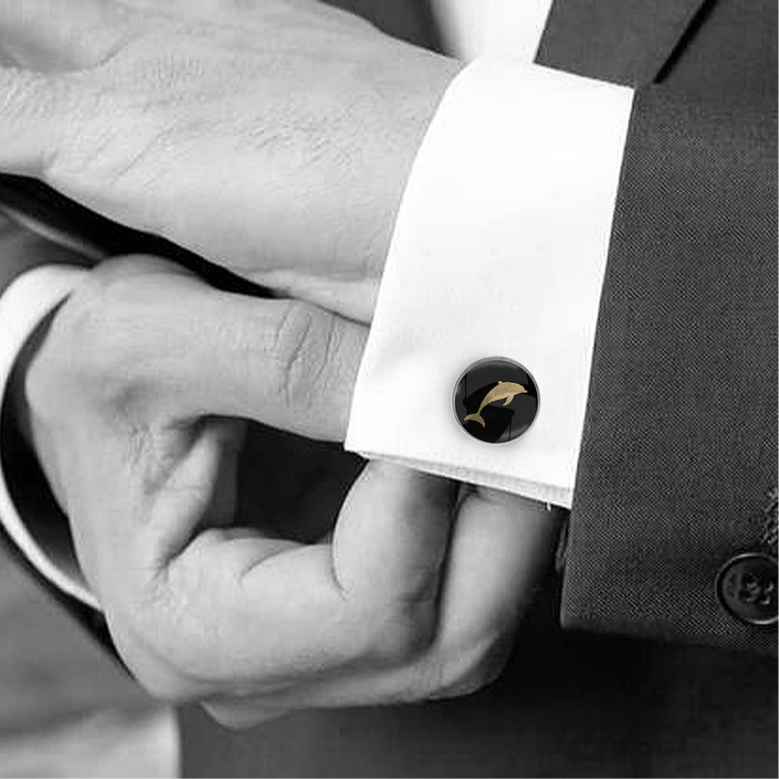 DOLPHIN CIRCLE ELEGANT CUFFLINKS - MFY156