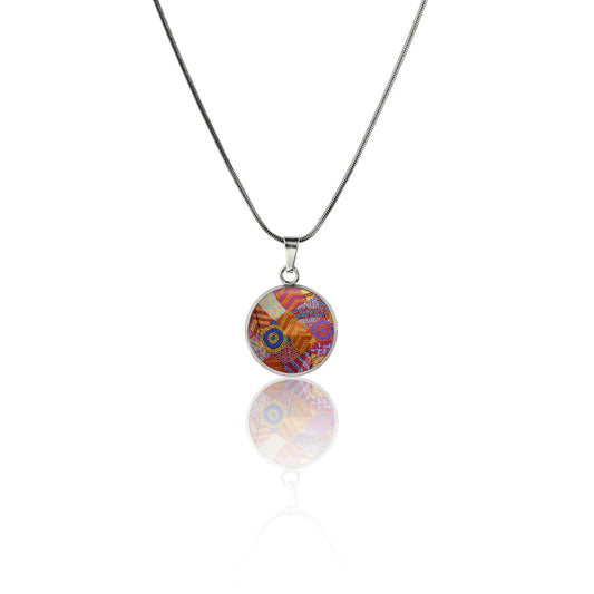 ADRIANA MULTI COLOR XS CIRCLE PENDANT ON A CHAIN NECKLACE - M088 - in Circle Box