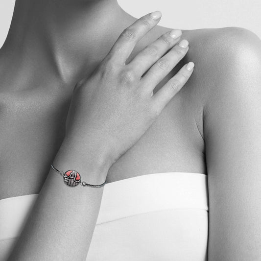 AMELIA SILVER AND RED CHAIN BRACELET - B133