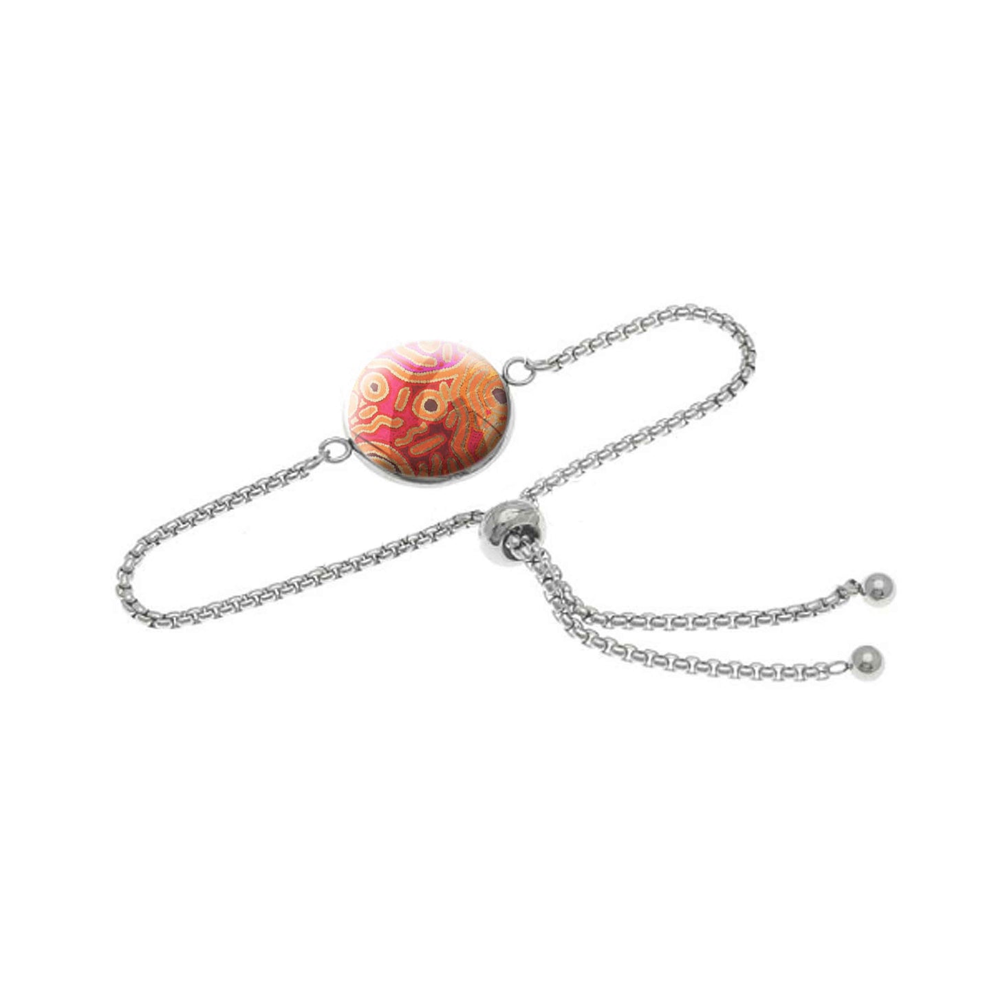 BESS CORAL PINK CHAIN BRACELET - B153