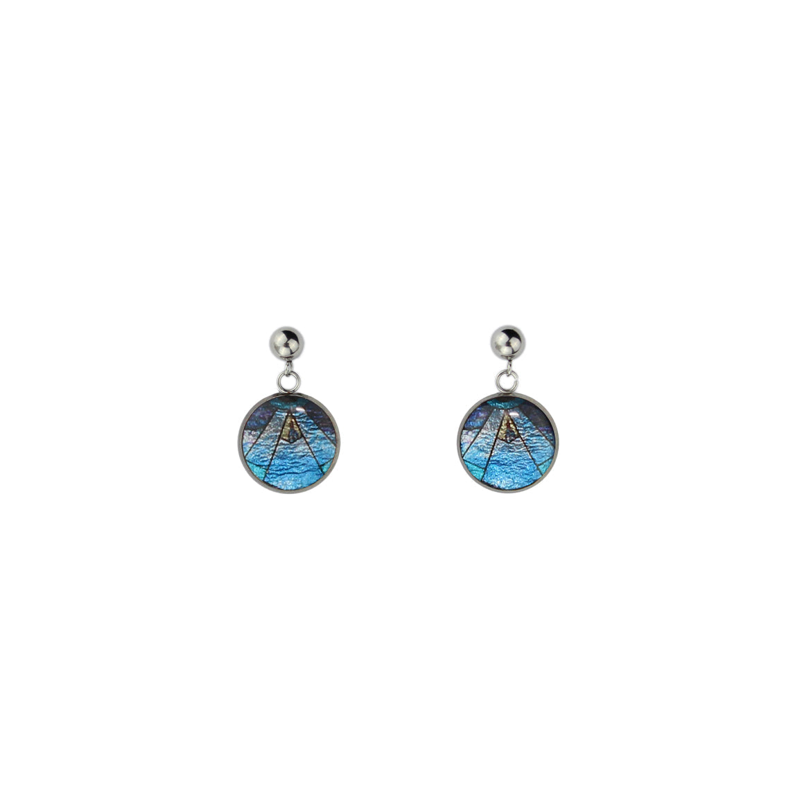 CICADAS ART DECO STYLE DANGLE DROP CIRCLE EARRINGS - M031S - on Satchel