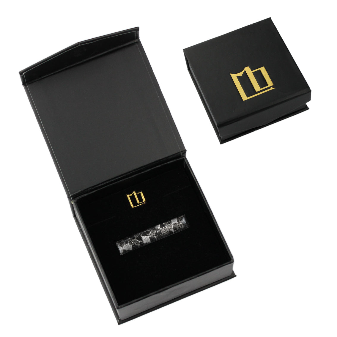 CORINNE SILVER AND BLACK ELEGANT TIE-CLIP - SD265