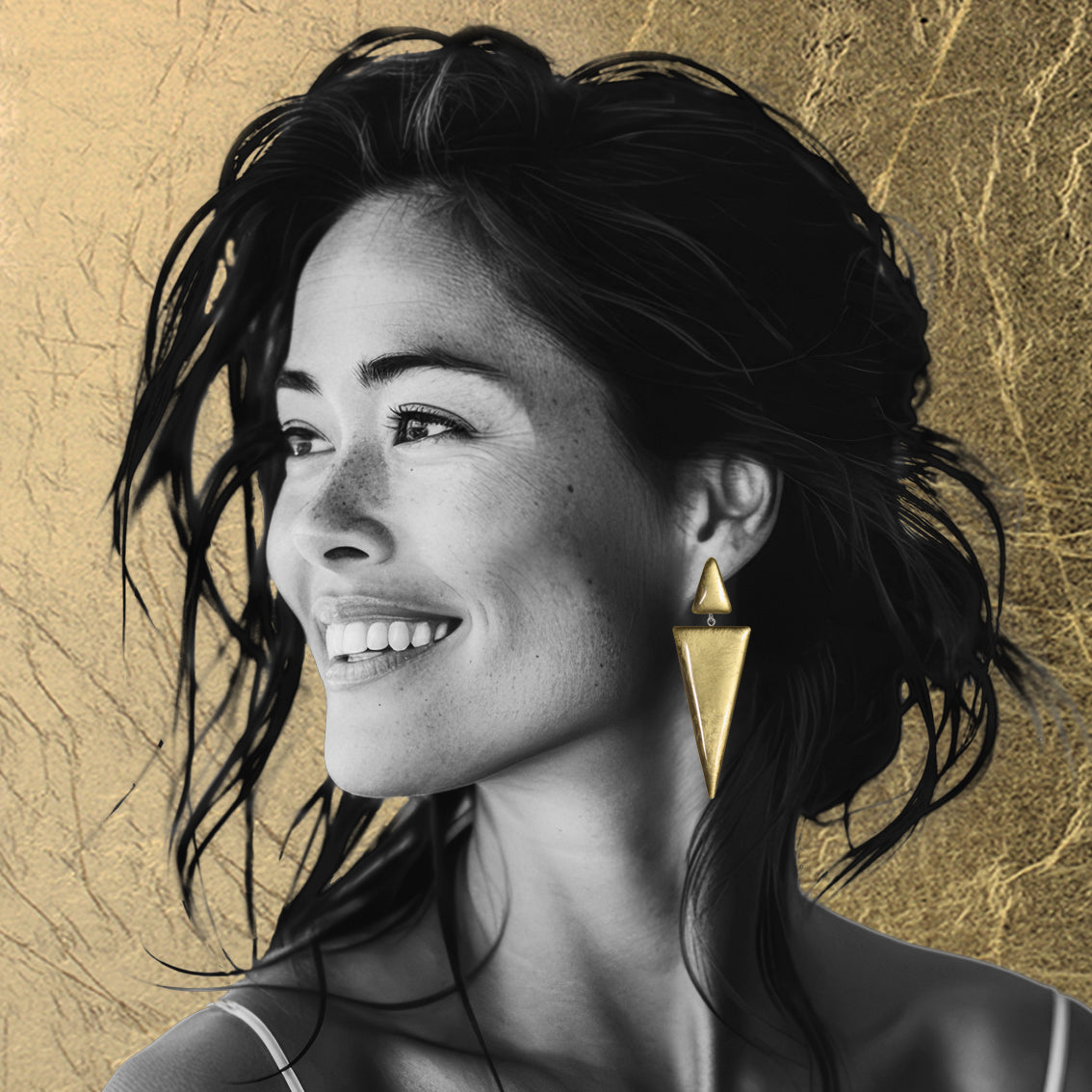 DOUBLE TRIANGLE STATEMENT EARRINGS - ST006