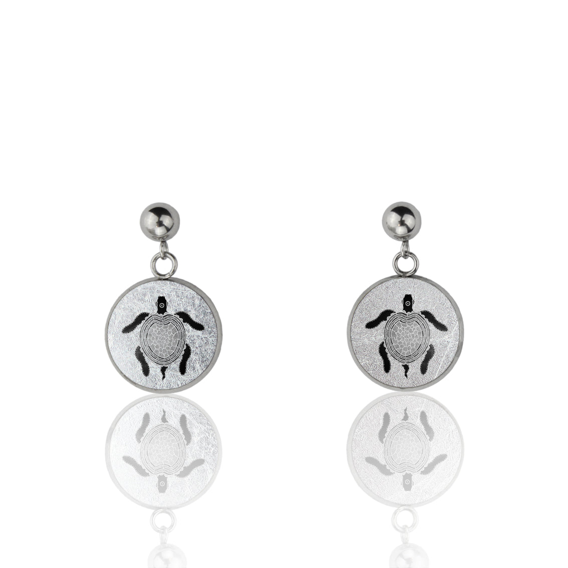 TROY LITTLE TURTLE DANGLE DROP CIRCLE EARRINGS - SD463S - on Satchel