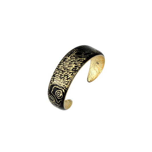 ELSIE GOLD AND BLACK ADJUSTABLE NARROW BRACELET - SD235