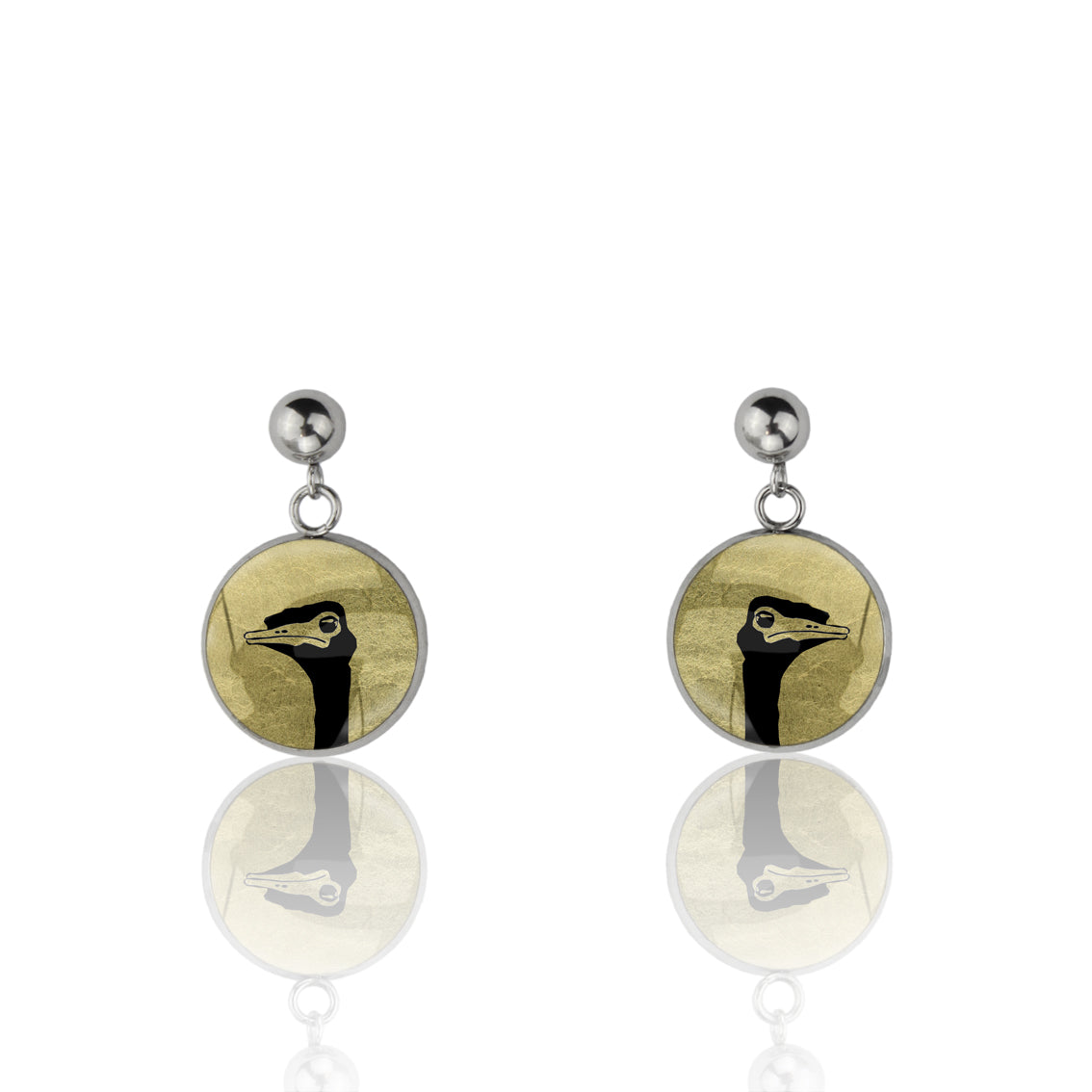 EMU CLOSE-UP DANGLE DROP CIRCLE EARRINGS - MFY217S - on Satchel