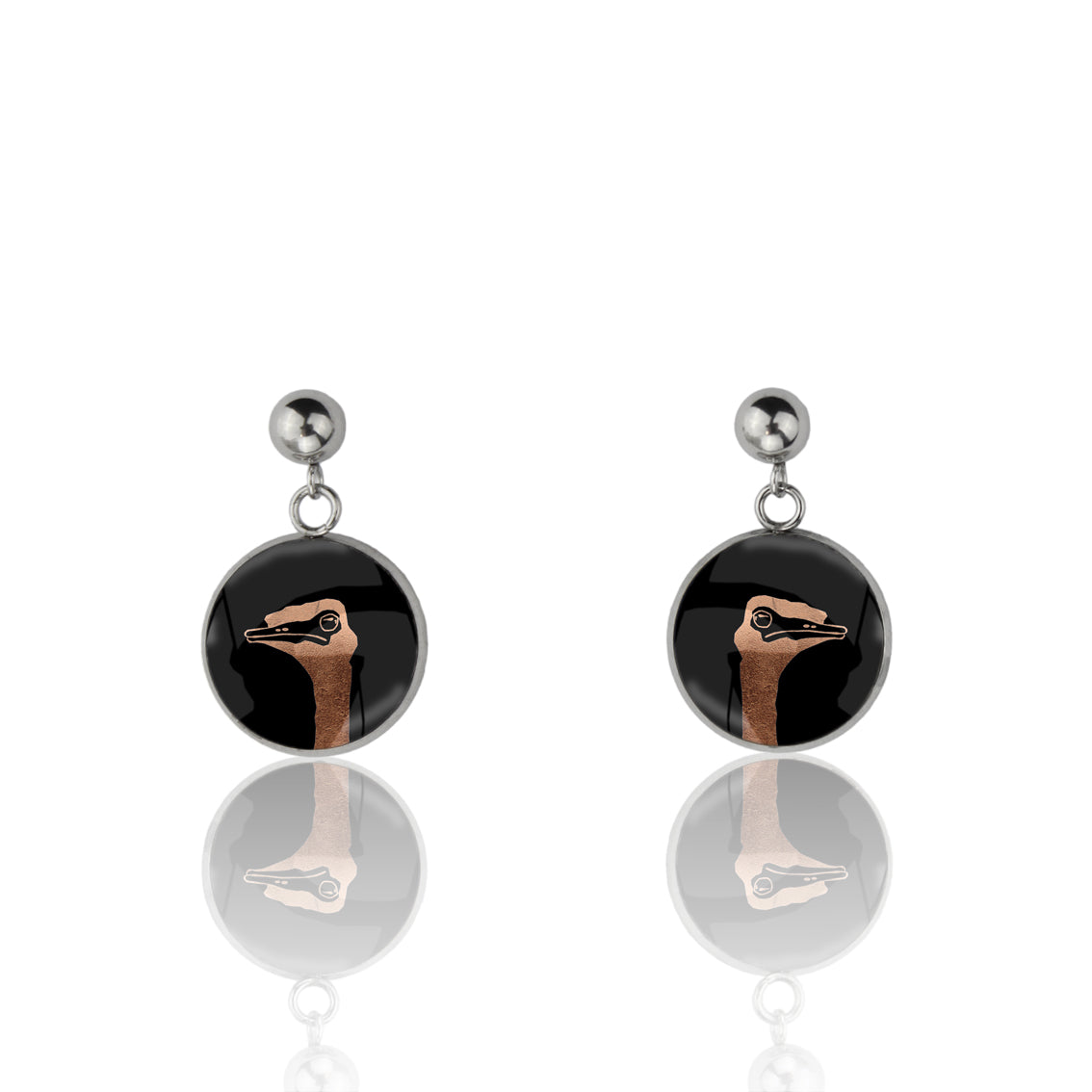 EMU CLOSE-UP DANGLE DROP CIRCLE EARRINGS - MFY217S - on Satchel