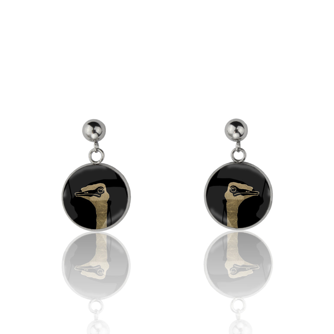 EMU CLOSE-UP DANGLE DROP CIRCLE EARRINGS - MFY217S - on Satchel