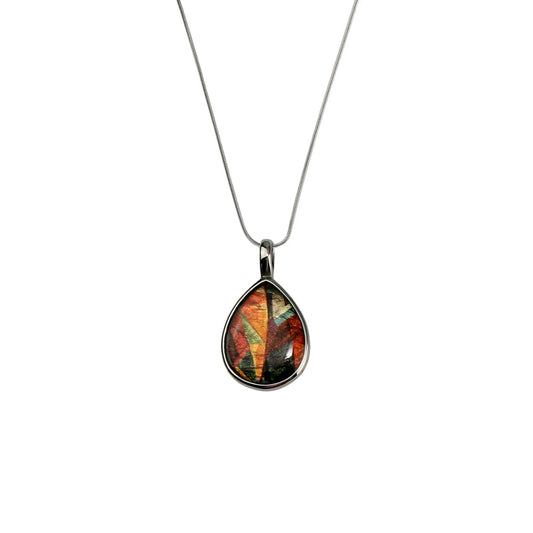 ENTRECHAT BRIGHT COLORS DROP PENDANT ON A CHAIN NECKLACE - M023 - in Circle Box