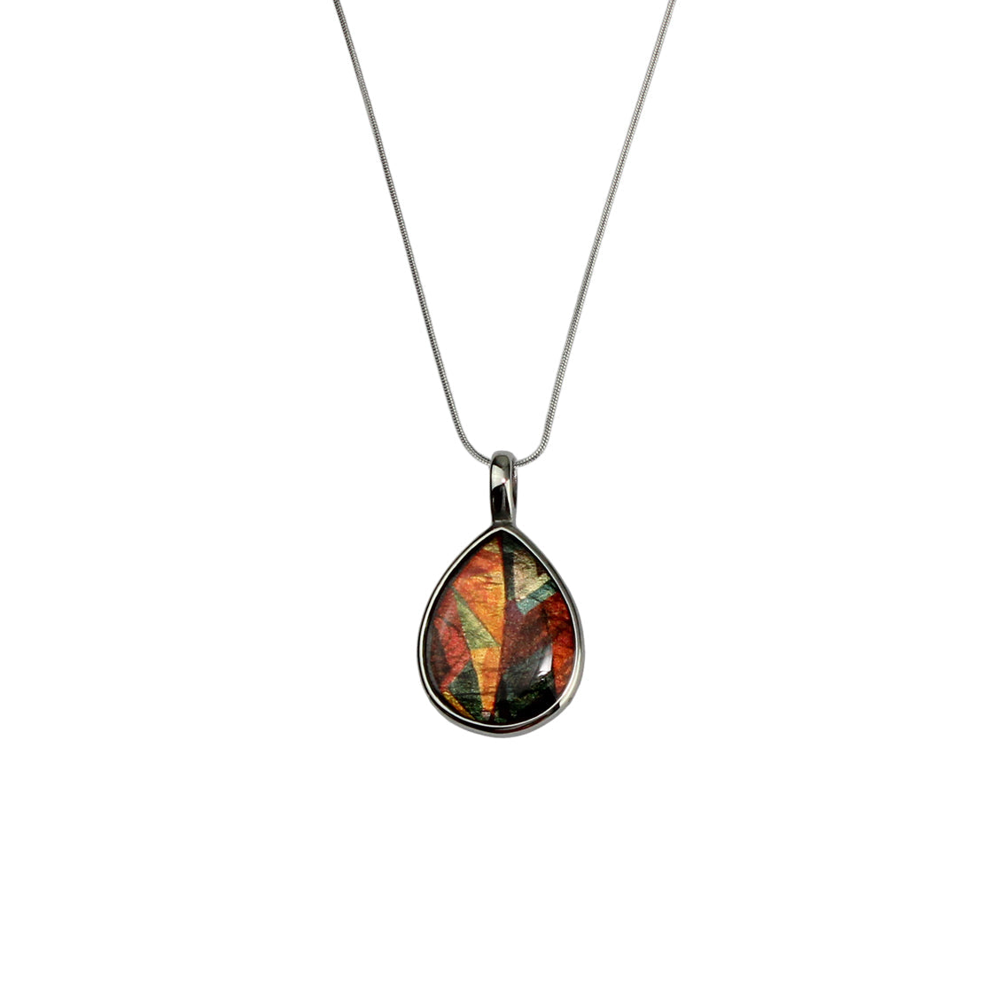 ENTRECHAT BRIGHT COLORS DROP PENDANT ON A CHAIN NECKLACE - M023S - on Satchel