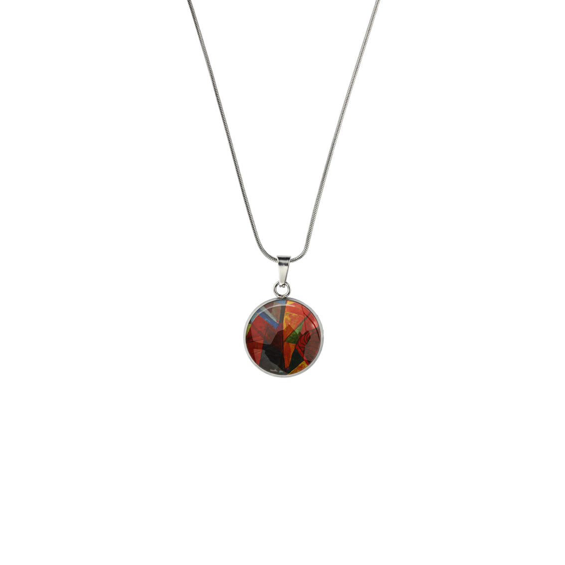 ENTRECHAT BRIGHT COLORS XS CIRCLE PENDANT ON A CHAIN NECKLACE - M190S - on Satchel