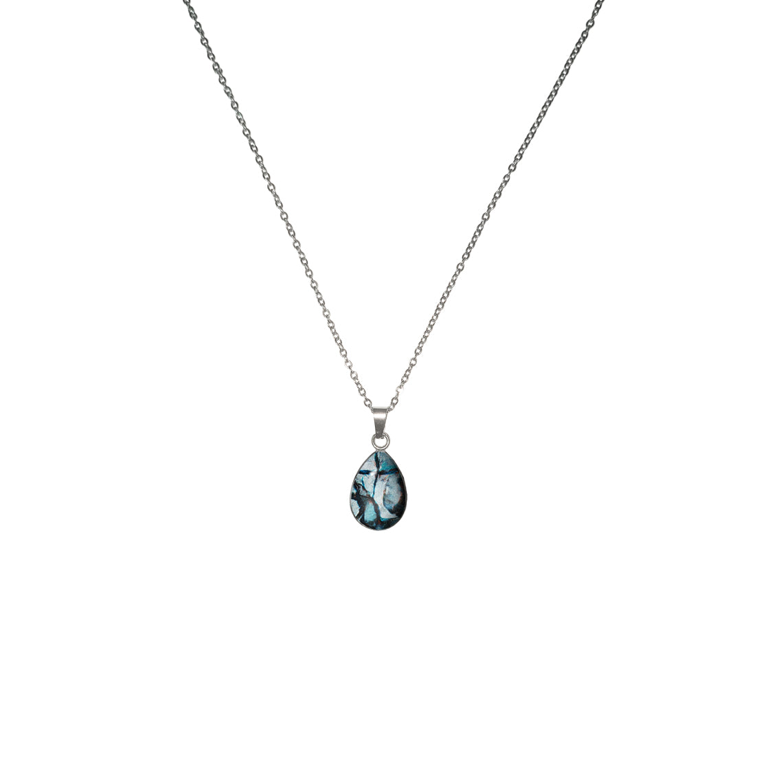 ENTREMELES GREY AND BLUE MONDRIAN TREE INSPIRED XS DROP PENDANT ON A CHAIN NECKLACE - SD485S - on Satchel