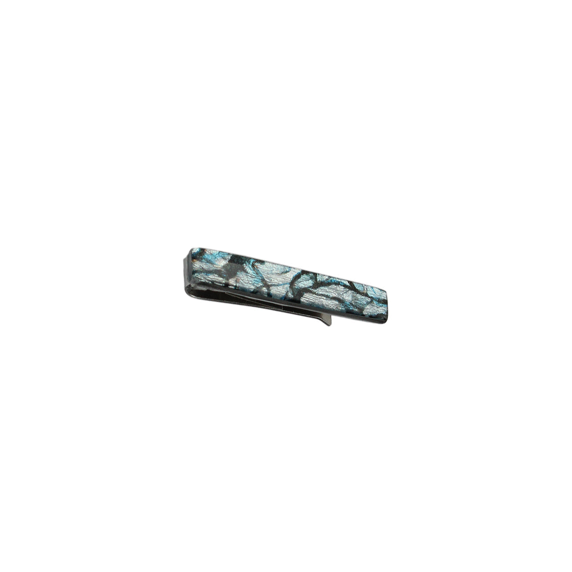 ENTREMELES GREY AND BLUE MONDRIAN TREE INSPIRED ELEGANT TIE-CLIP - D045