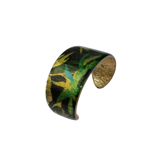 EUCALYPTUS IN SPRING GREEN ADJUSTABLE WIDE BRACELET - D314