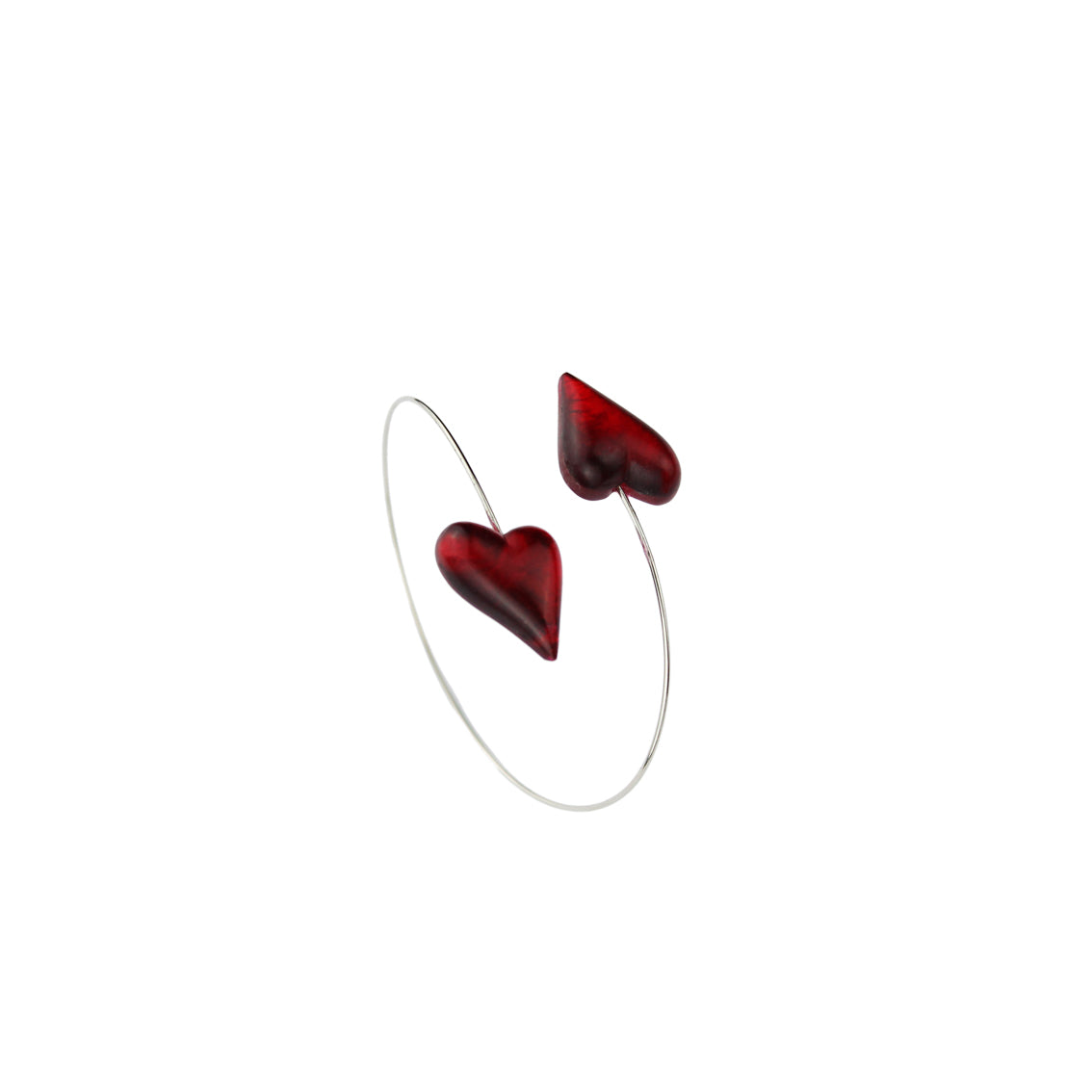 HEART SHAPE WITH A FROSTY FINISH ADJUSTABLE BRACELET - F014