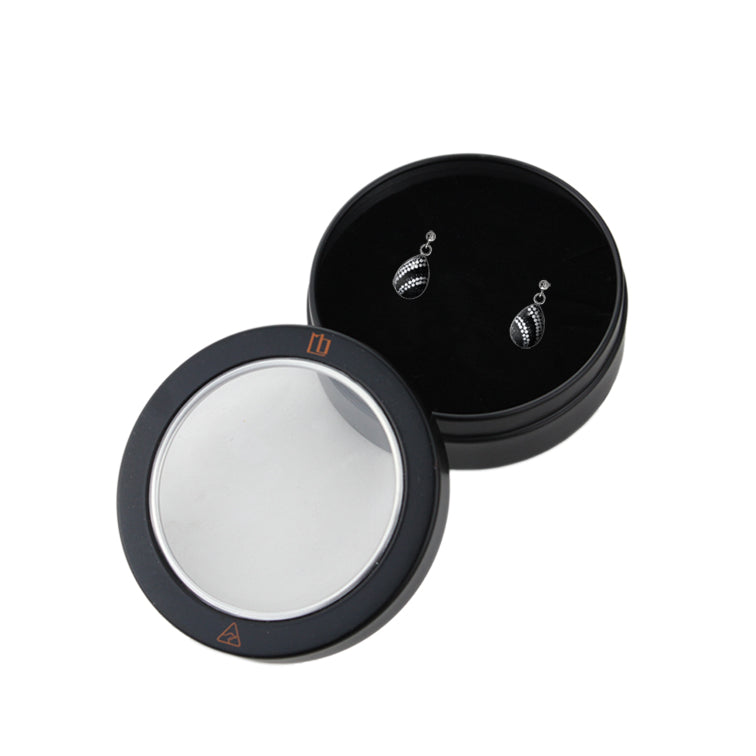 DANDLE DROP FABRIANNE SILVER AND BLACK EARRINGS - SD345 - in Circle Box