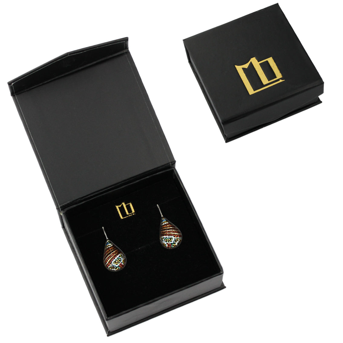 DANDLE DROP FABRIANNE DOMED MULTICOLOR EARRINGS - SD362
