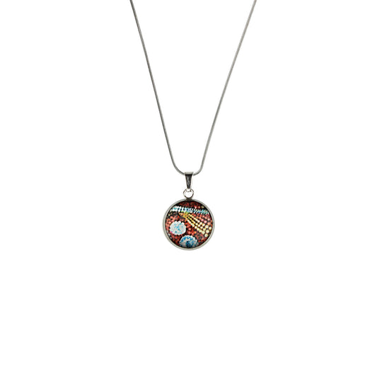 FABRIANNE MULTICOLOR XS CIRCLE PENDANT ON A CHAIN NECKLACE - SD366S - on Satchel