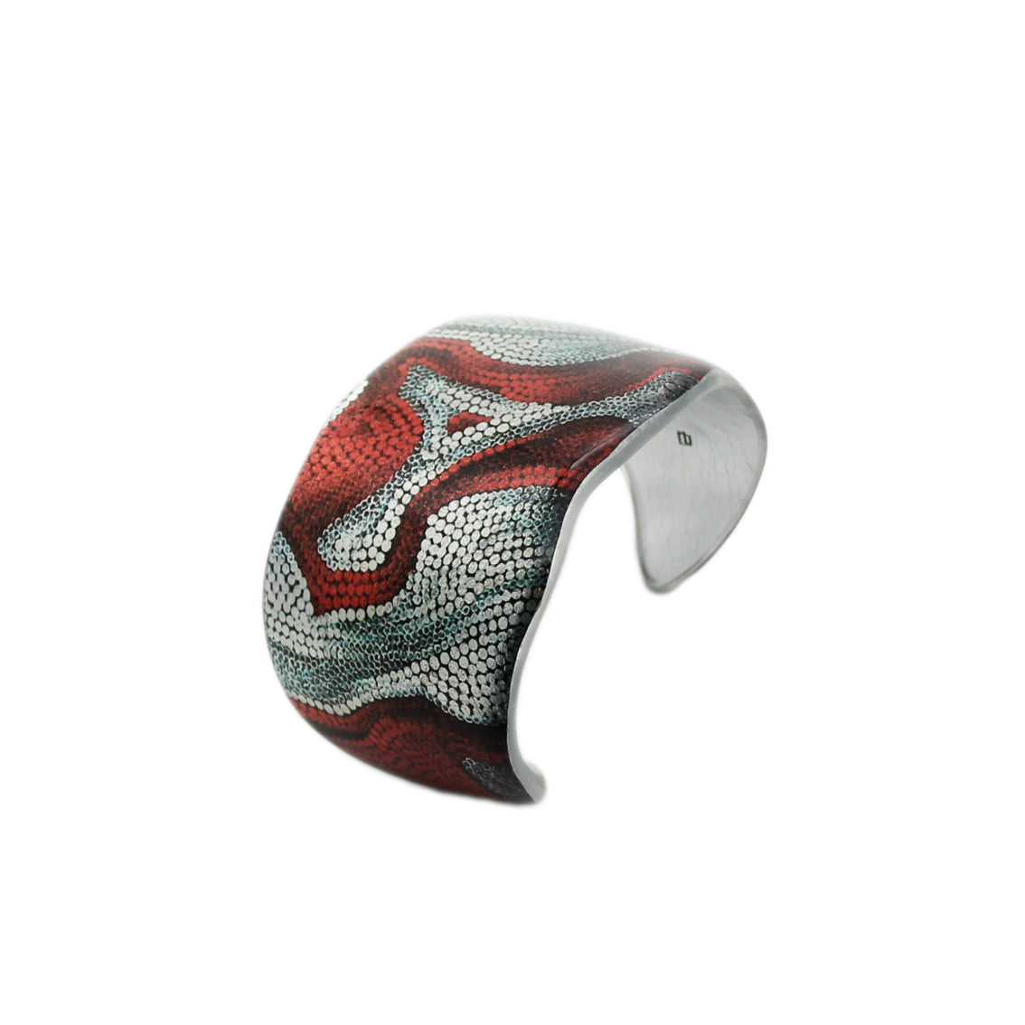 FABRIANNE RED AND SILVER ADJUSTABLE STATEMENT BRACELET - SD342