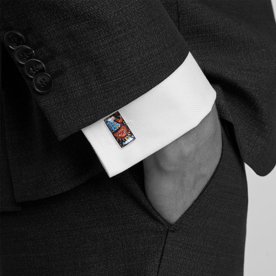 GAYLE ORANGE ELEGANT CUFFLINKS - SD018