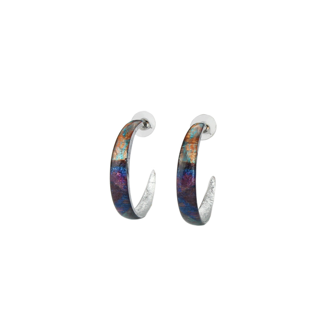 GIRL OF THE OPERA AQUA AND LILAC STATEMENT LOOP EARRINGS - D767