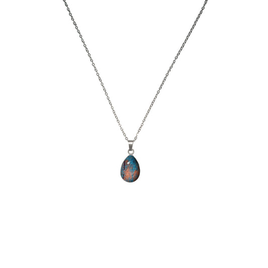 GIRL OF THE OPERA AQUA AND LILAC DANGLE XS DROP PENDANT - D799S - on Satchel