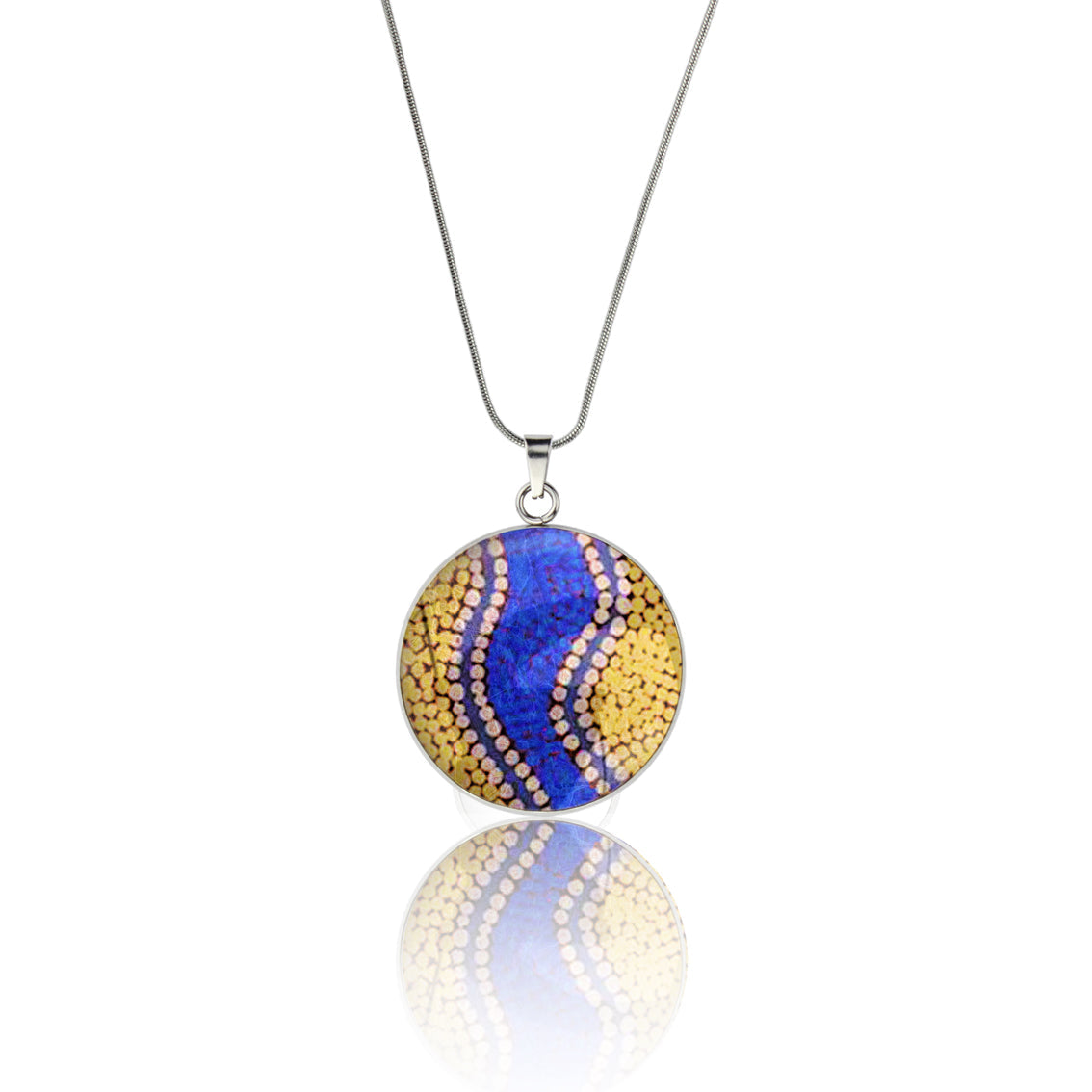 GRACIE COLORFUL CIRCLE PENDANT ON A CHAIN NECKLACE - M100 - in Circle Box