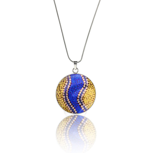 GRACIE COLORFUL CIRCLE PENDANT ON A CHAIN NECKLACE - M100 - in Circle Box