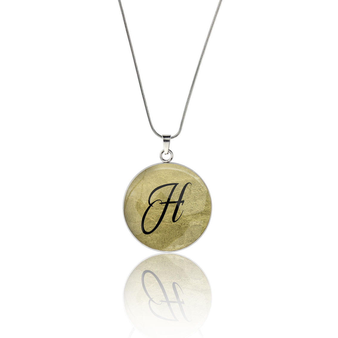 INITIAL CIRCLE PENDANT ON A CHAIN NECKLACE - MFY96S - on Satchel