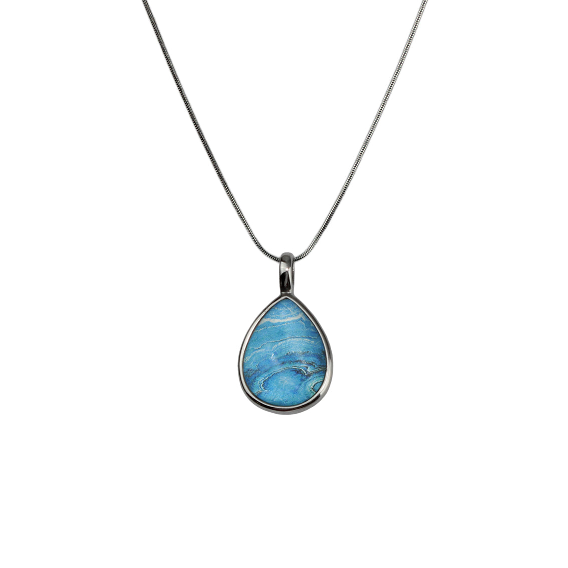 INSPIRED BY NATURE SYDNEY SANDSTONE LARGE DROP PENDANT ON A CHAIN NECKLACE - D824 - in Circle Box