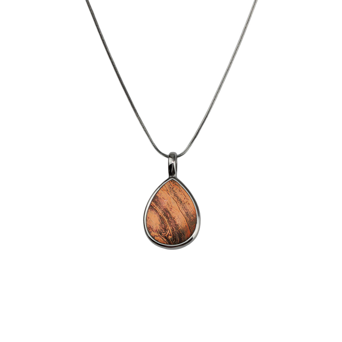INSPIRED BY NATURE SYDNEY SANDSTONE LARGE DROP PENDANT ON A CHAIN NECKLACE - D824 - in Circle Box