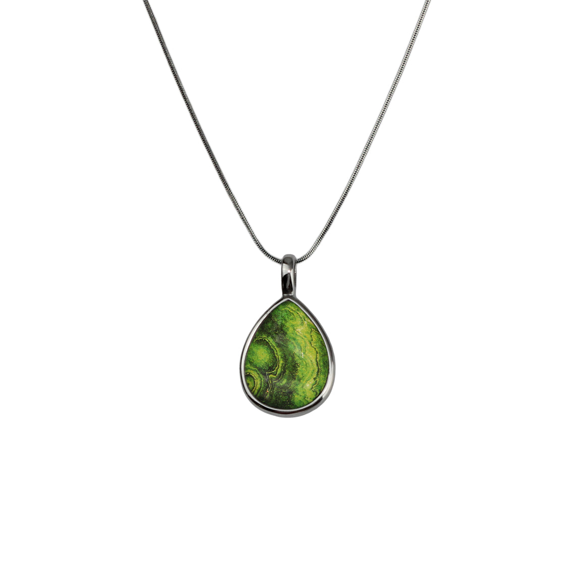 INSPIRED BY NATURE SYDNEY SANDSTONE LARGE DROP PENDANT ON A CHAIN NECKLACE - D824 - in Circle Box