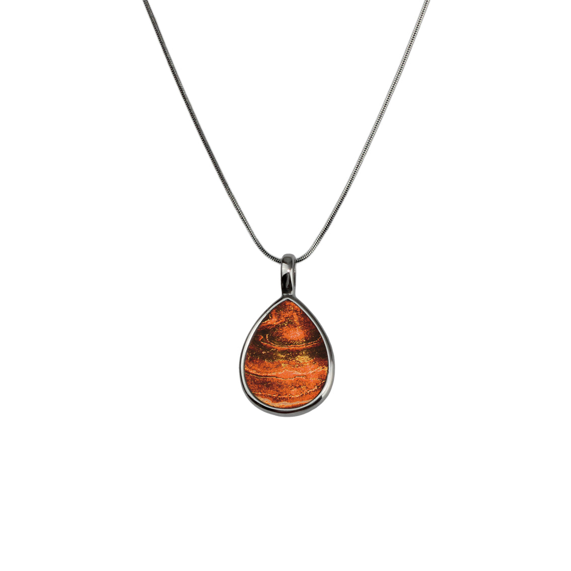 INSPIRED BY NATURE SYDNEY SANDSTONE LARGE DROP PENDANT ON A CHAIN NECKLACE - D824 - in Circle Box