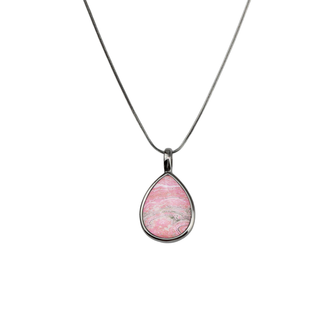 INSPIRED BY NATURE SYDNEY SANDSTONE LARGE DROP PENDANT ON A CHAIN NECKLACE - D824 - in Circle Box