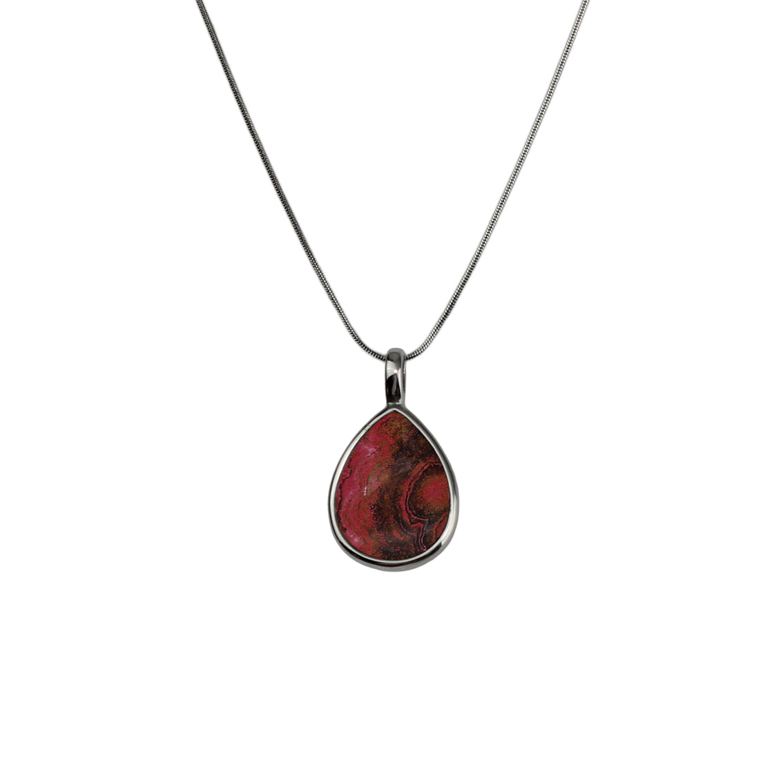 INSPIRED BY NATURE SYDNEY SANDSTONE LARGE DROP PENDANT ON A CHAIN NECKLACE - D824 - in Circle Box