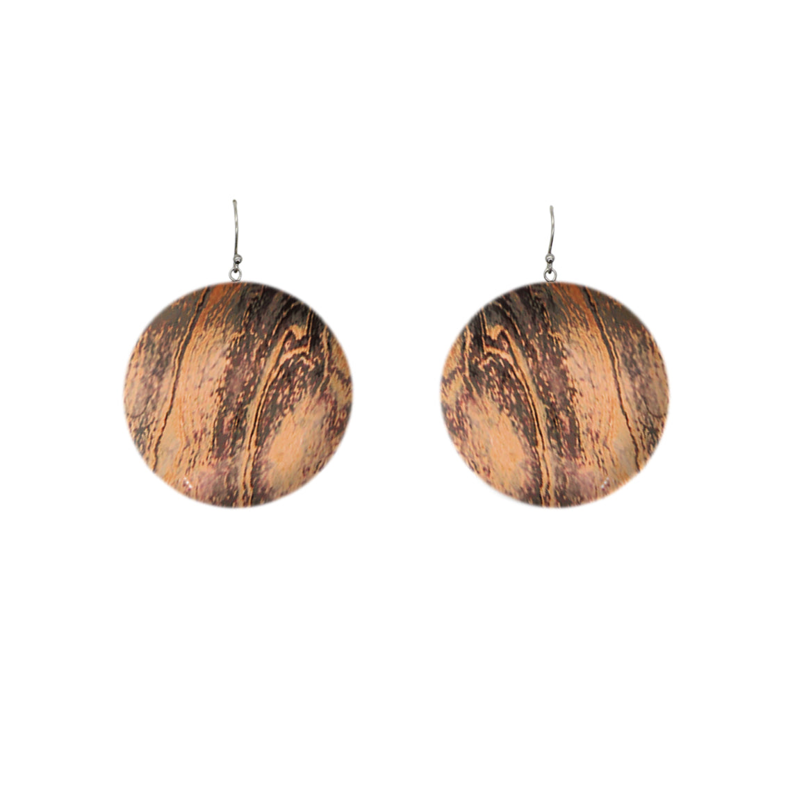 INSPIRED BY NATURE SYDNEY SANDSTONE MEDIUM CIRCLE STATEMENT EARRINGS - D804