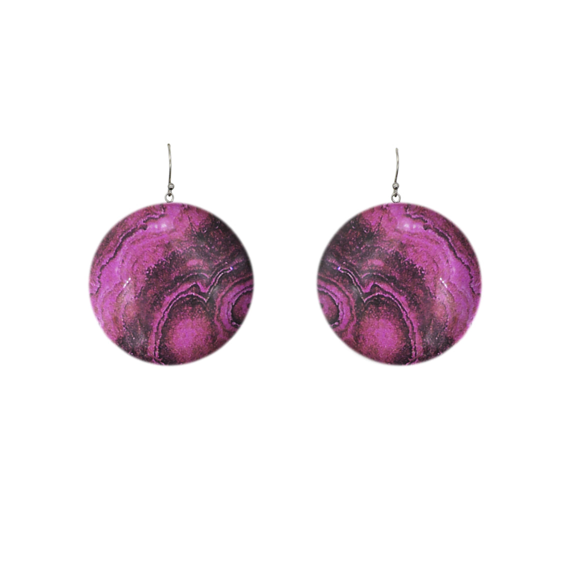 INSPIRED BY NATURE SYDNEY SANDSTONE MEDIUM CIRCLE STATEMENT EARRINGS - D804