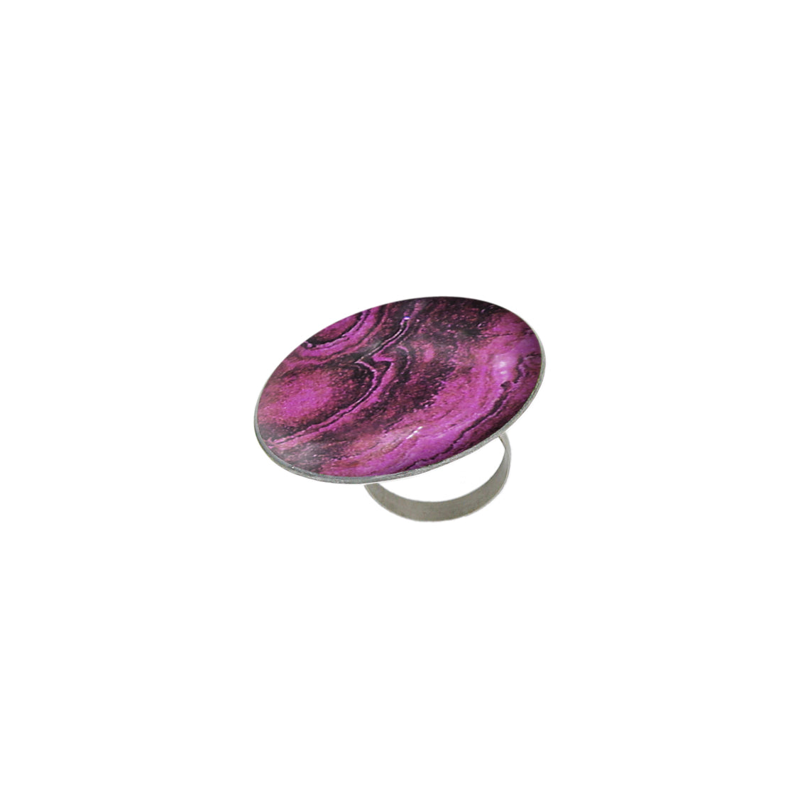 INSPIRED BY NATURE SYDNEY SANDSTONE STATEMENT ADJUSTABLE CIRCLE RING - D813