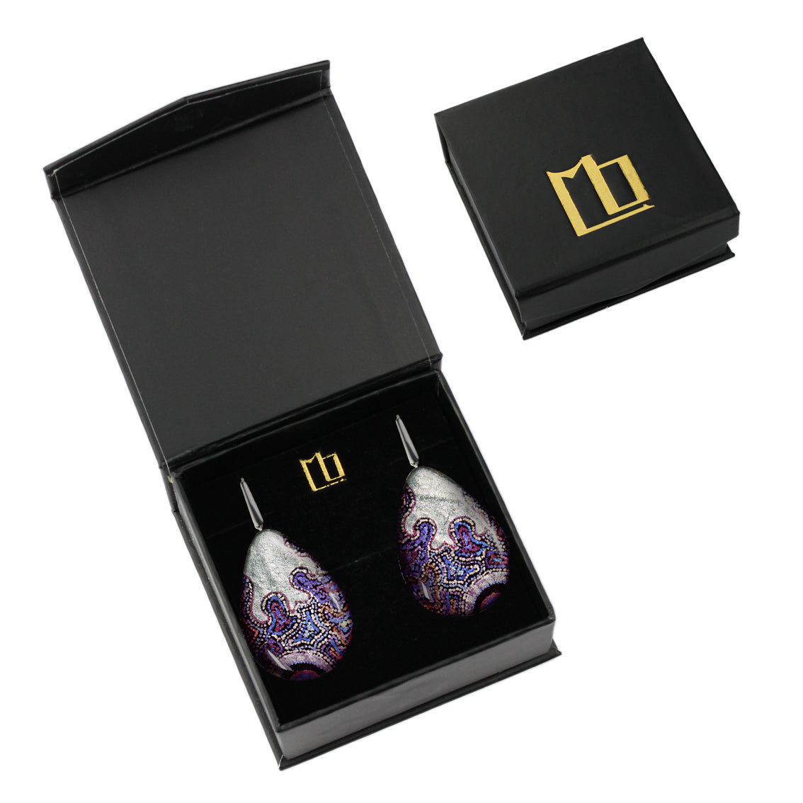 DANDLE DROP JOY STATEMENT XXL PURPLE EARRINGS - SD088