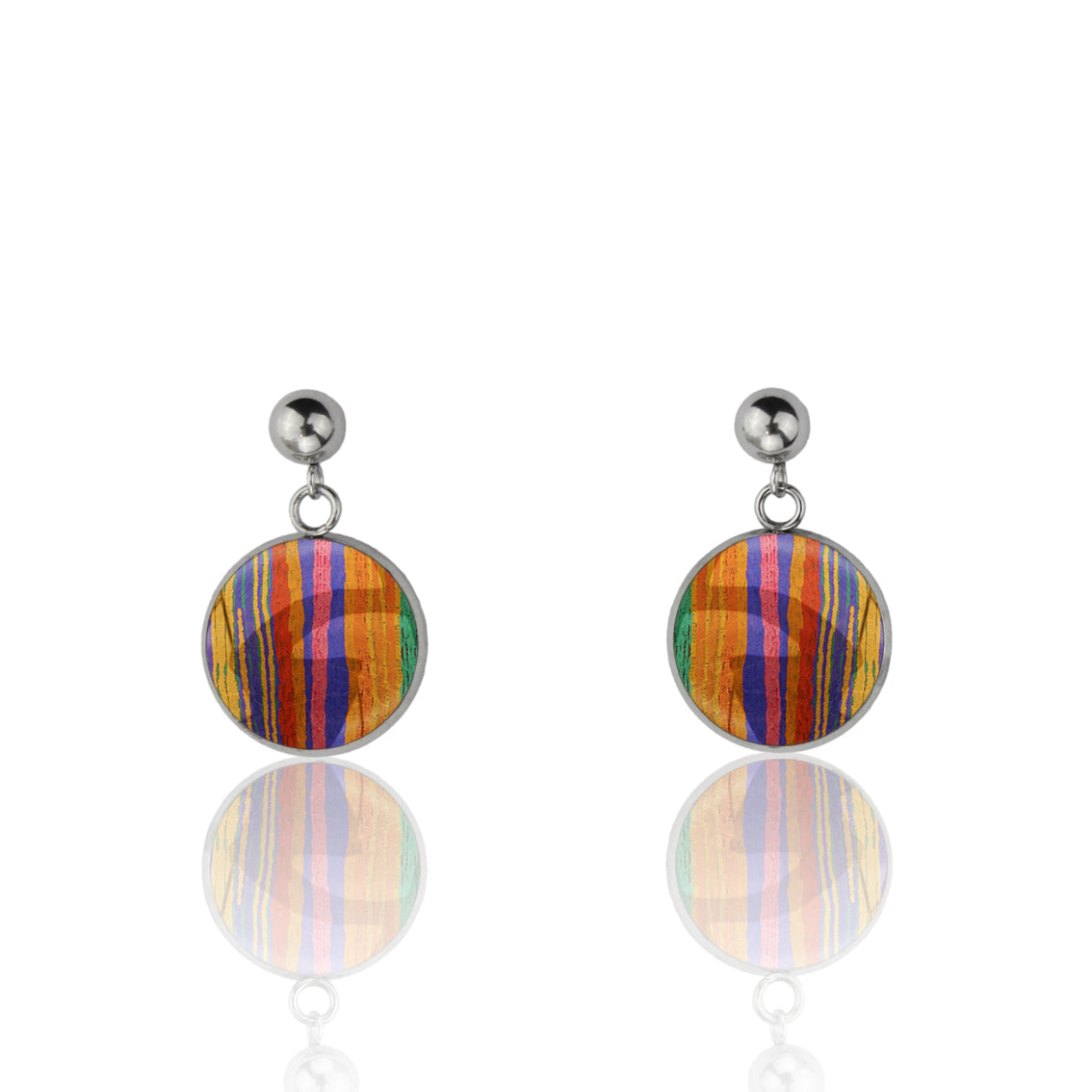 JUDY BRIGHT COLORS DANGLE DROP CIRCLE EARRINGS - M036S - on Satchel