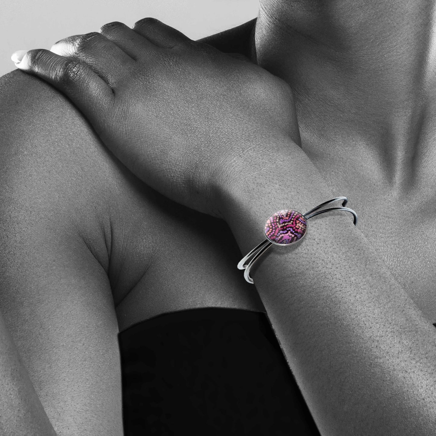 JOY PURPLE DOUBLE WIRE BANGLE - B130