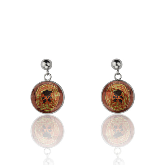 KATHLEEN ECHIDNA DANGLE DROP CIRCLE EARRINGS - M153 - in Circle Box