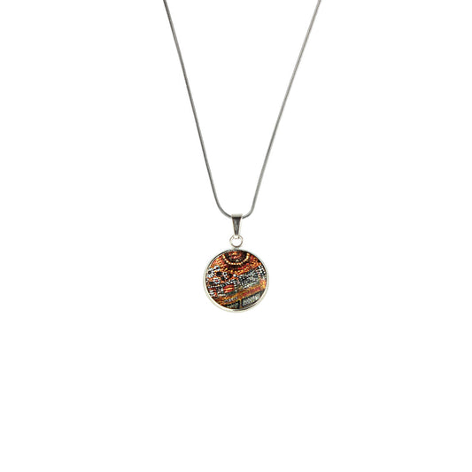 CROCODILE STORY XS CIRCLE PENDANT ON A CHAIN NECKLACE - SD296 - in Circle Box
