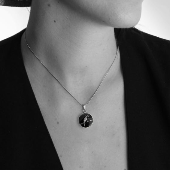 KOOKABURRA XS CIRCLE PENDANT ON A CHAIN NECKLACE - MFY149S - on Satchel