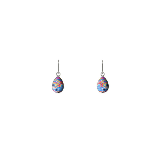 LIDDY DOGWOOD TREE BLUE DANGLE XS DROP EARRINGS - SD480 - in Circle Box