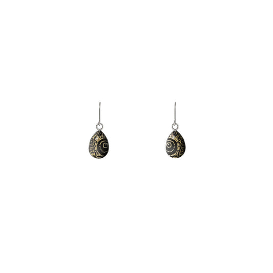 DANDLE XS DROP LOLA BLACK ON GOLD EARRINGS - SD478 - in Circle Box