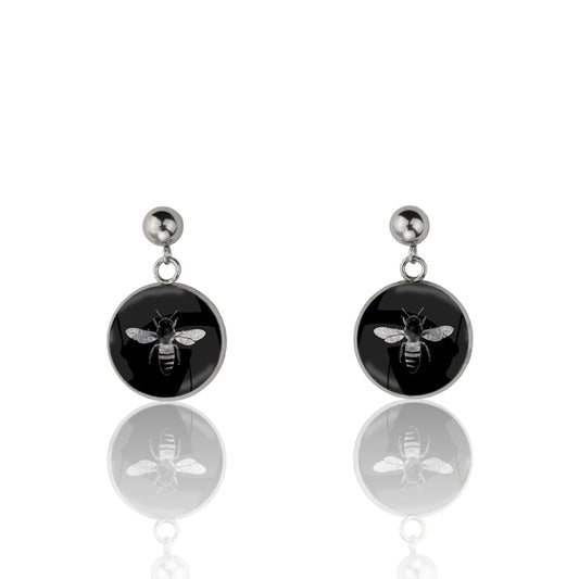 BEE DANGLE DROP CIRCLE EARRINGS - MFY279 - in Circle Box