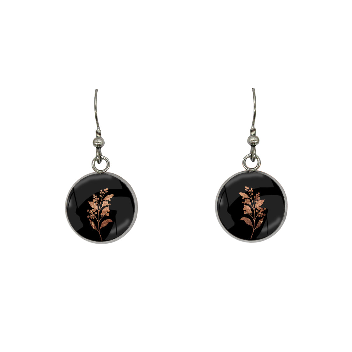 AUSTRALIAN NATIVE FLORA - ACACIA WATTLE CIRCLE EARRINGS - D941S - on Satchel